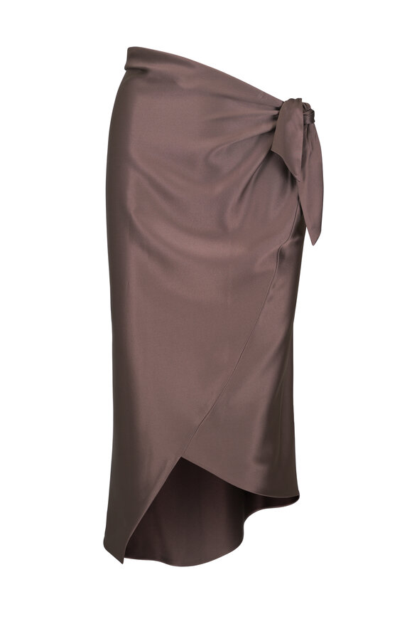 Peter Cohen Slant Brown Heavy Satin Sarong - view 1