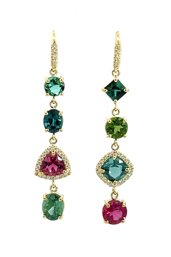 Lauren K 18k Yellow Gold Tourmaline & Diamond Gemma Earring