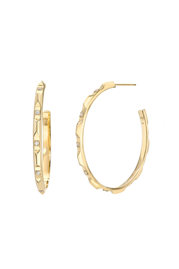 Dru 14k Yellow Gold Diamond Helios Hoop Earring - view 1