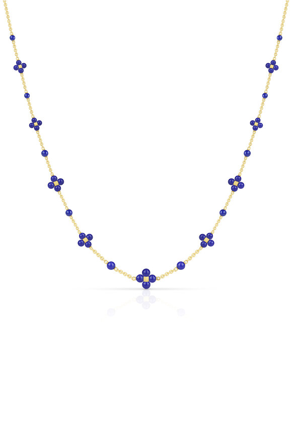 Paul Morelli 18k Yellow Gold Lapis Sequence Necklace - view 1