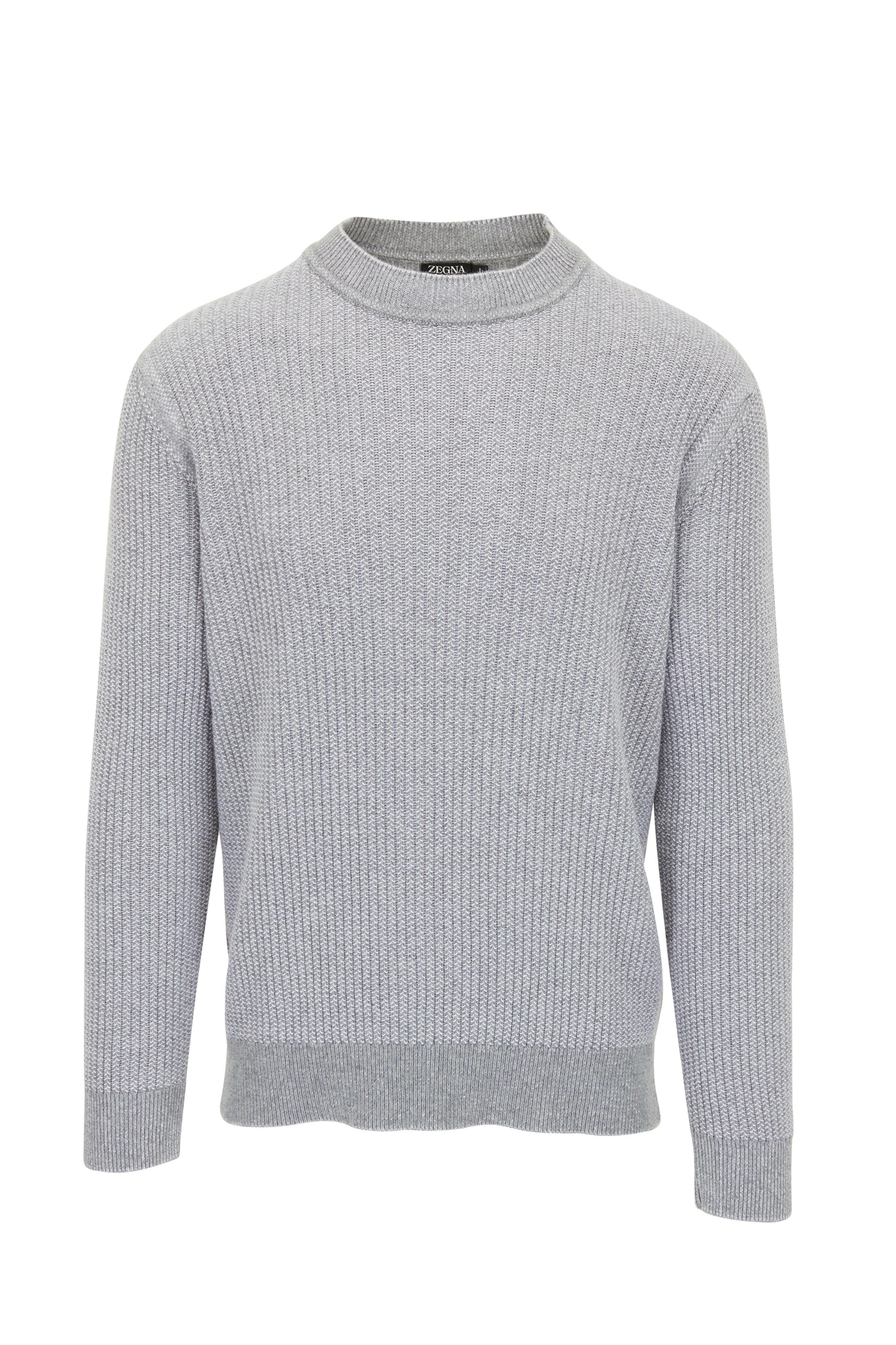 Turtleneck Cashmere Blend Sweater in Grey - Zegna