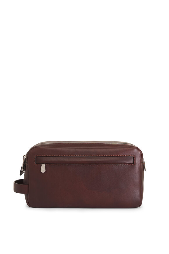 Brunello Cucinelli Burgundy Leather Utility Case - view 1