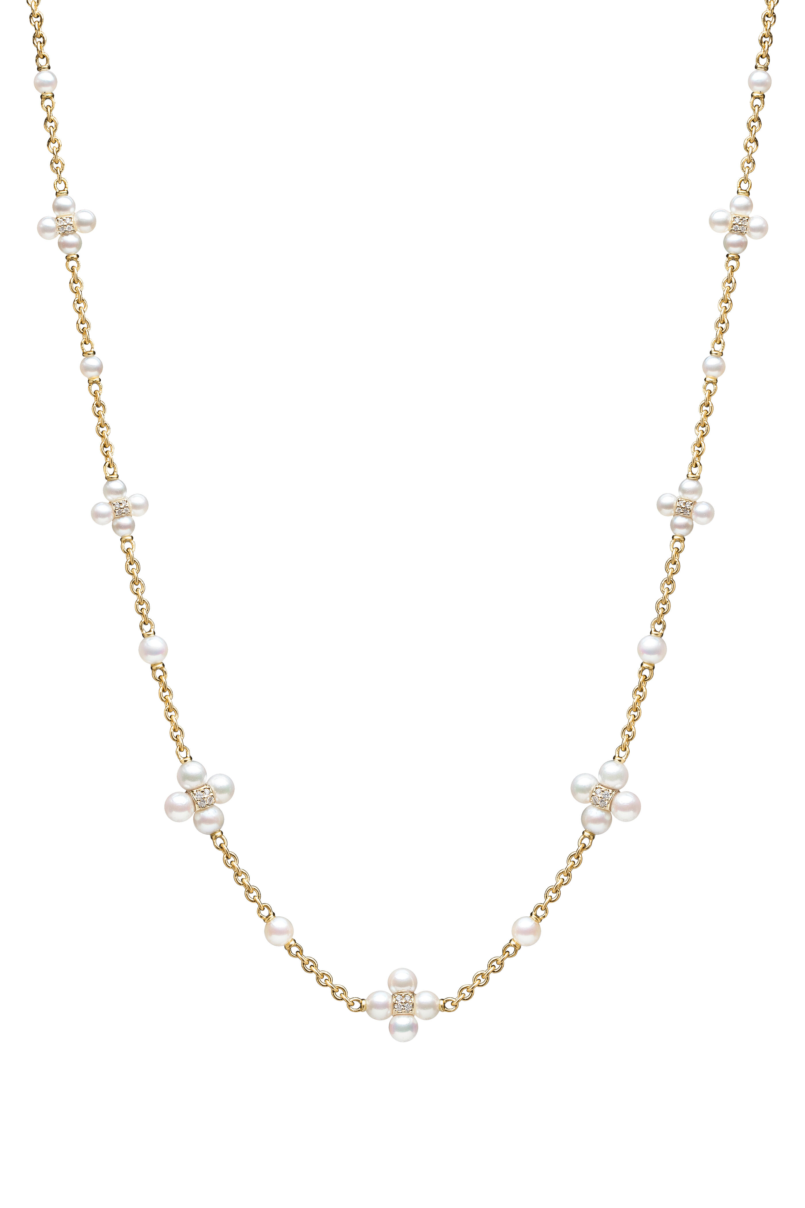 Paul Morelli - 18K Yellow Gold Pearl & Diamond Sequence Necklace