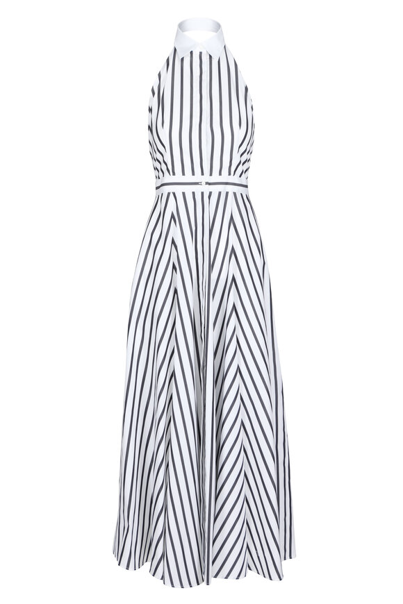 Ralph Lauren Eldred Stripe Cotton Halter Maxi Dress