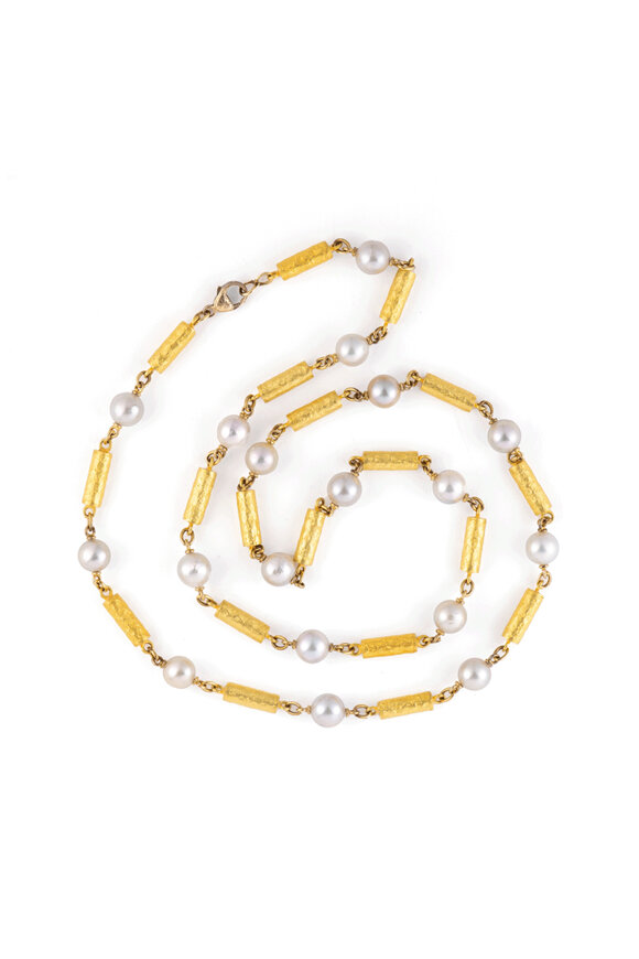 Sylva & Cie Akoya Pearl Bullet Necklace