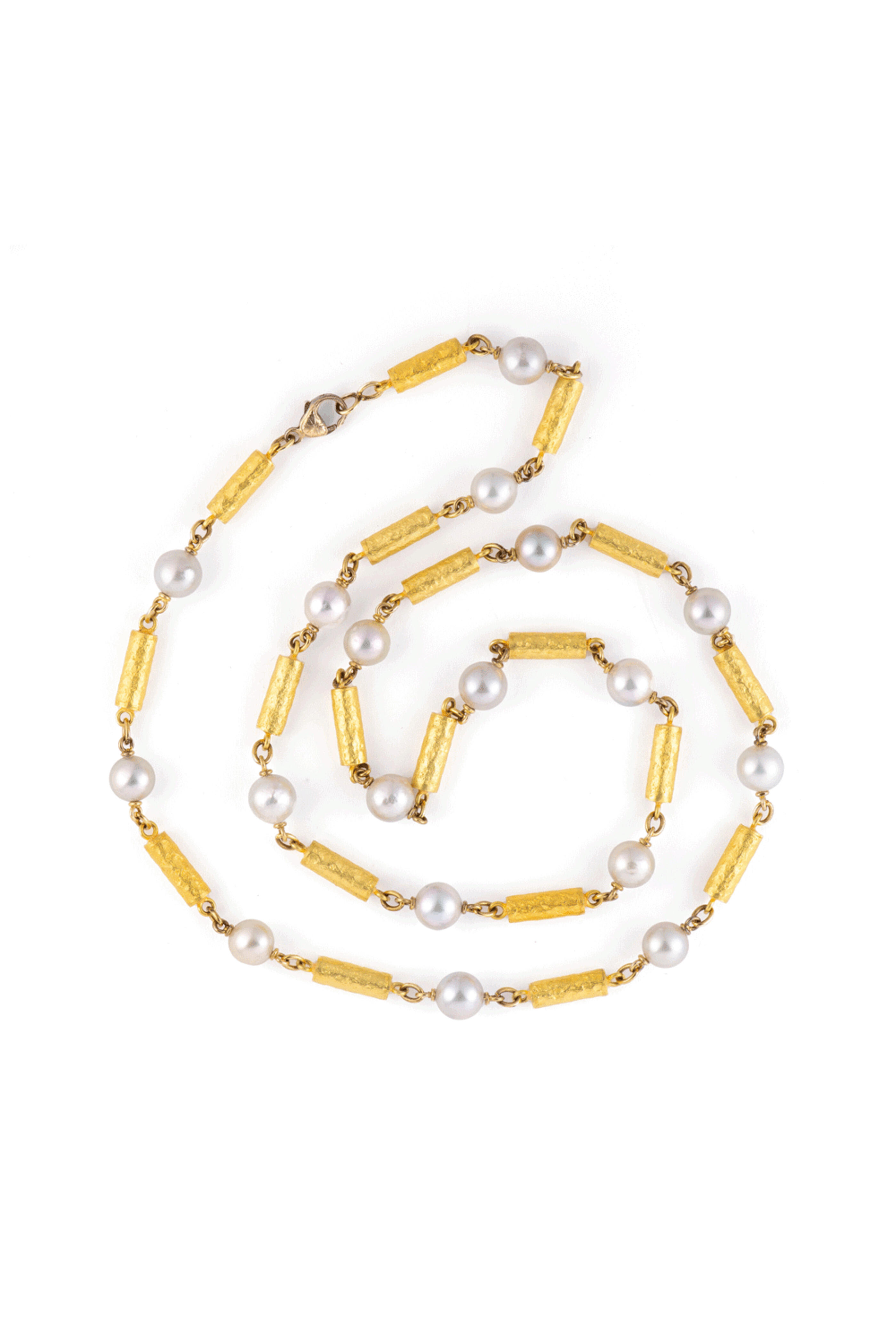 Sylva & Cie - Akoya Pearl Bullet Necklace