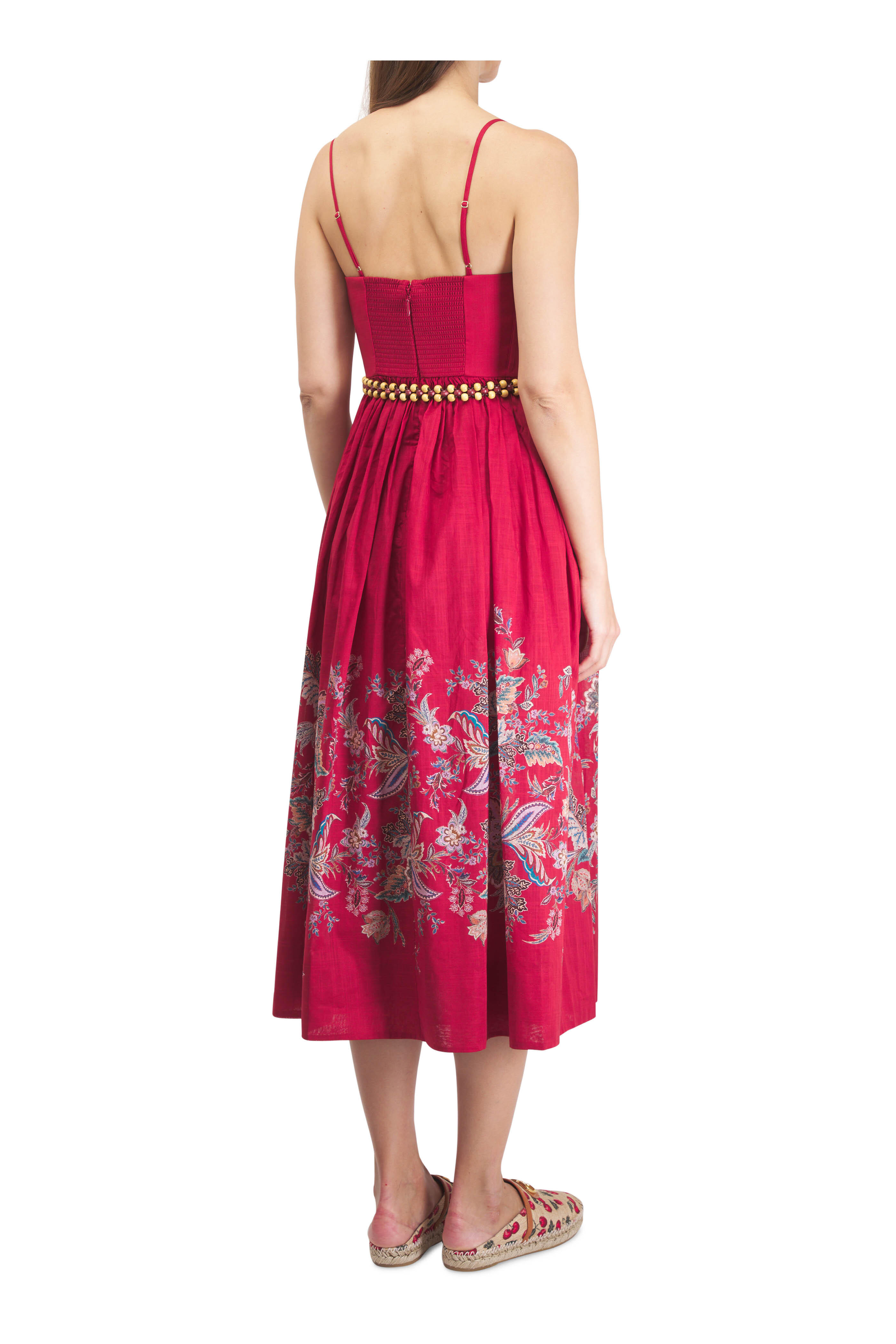 ワンピース Zimmermann RHIANNON CORSET MIDI DRESS Zimmermann - Rhiannon Red Multi Paisley Corset Midi Dress