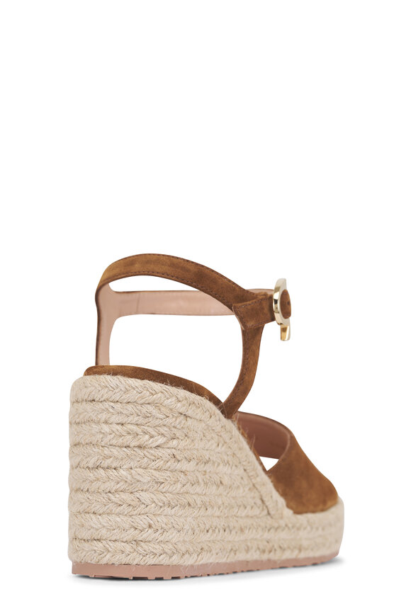 Gianvito Rossi Brown Suede Espadrille Wedge, 60mm - view 5