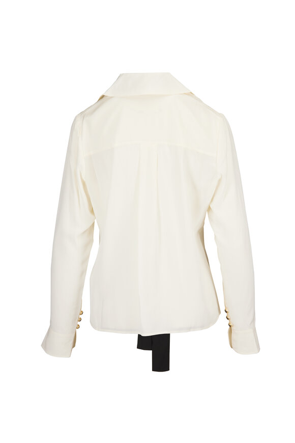 Frame Cream & Black Contrast Tie Blouse - view 2