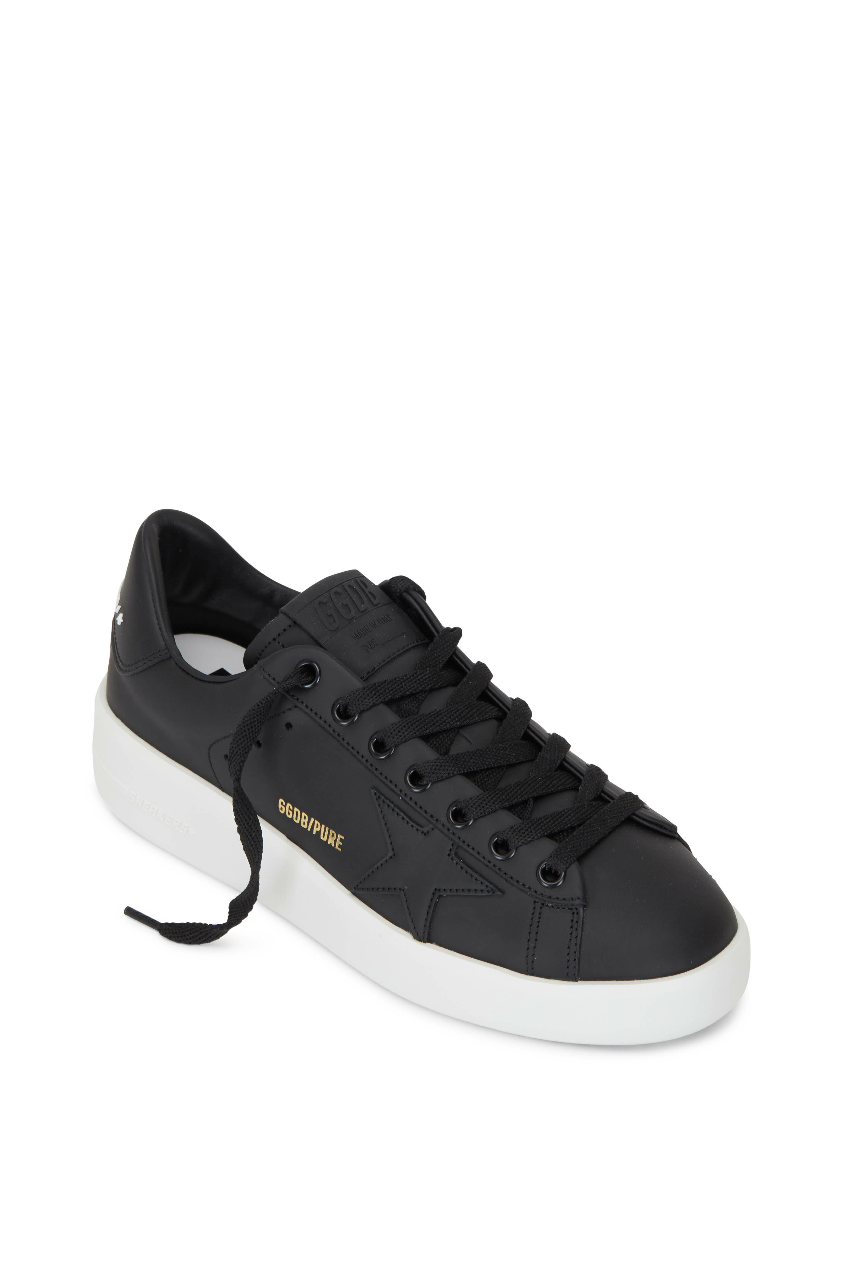 Golden Goose - Pure Star Black Leather Sneaker | Mitchell Stores