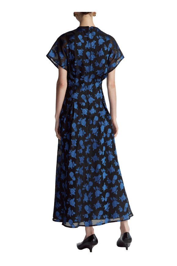 Lela Rose - Cornflower Rose Jacquard A-Line Midi Dress