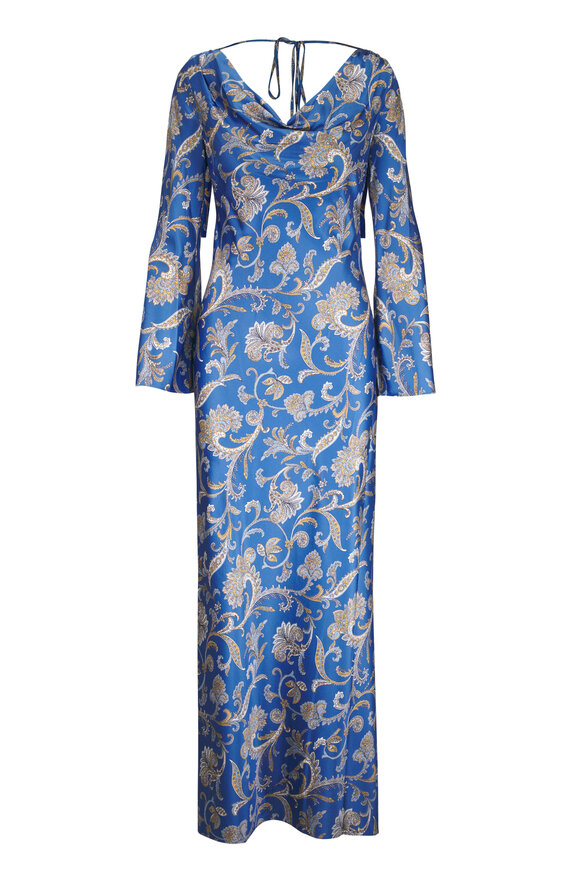 Veronica Beard Ember Blue Coast Multi Maxi Dress