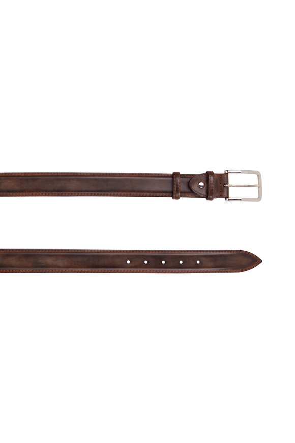 Bontoni Grigio Chocolate Leather Belt - view 2