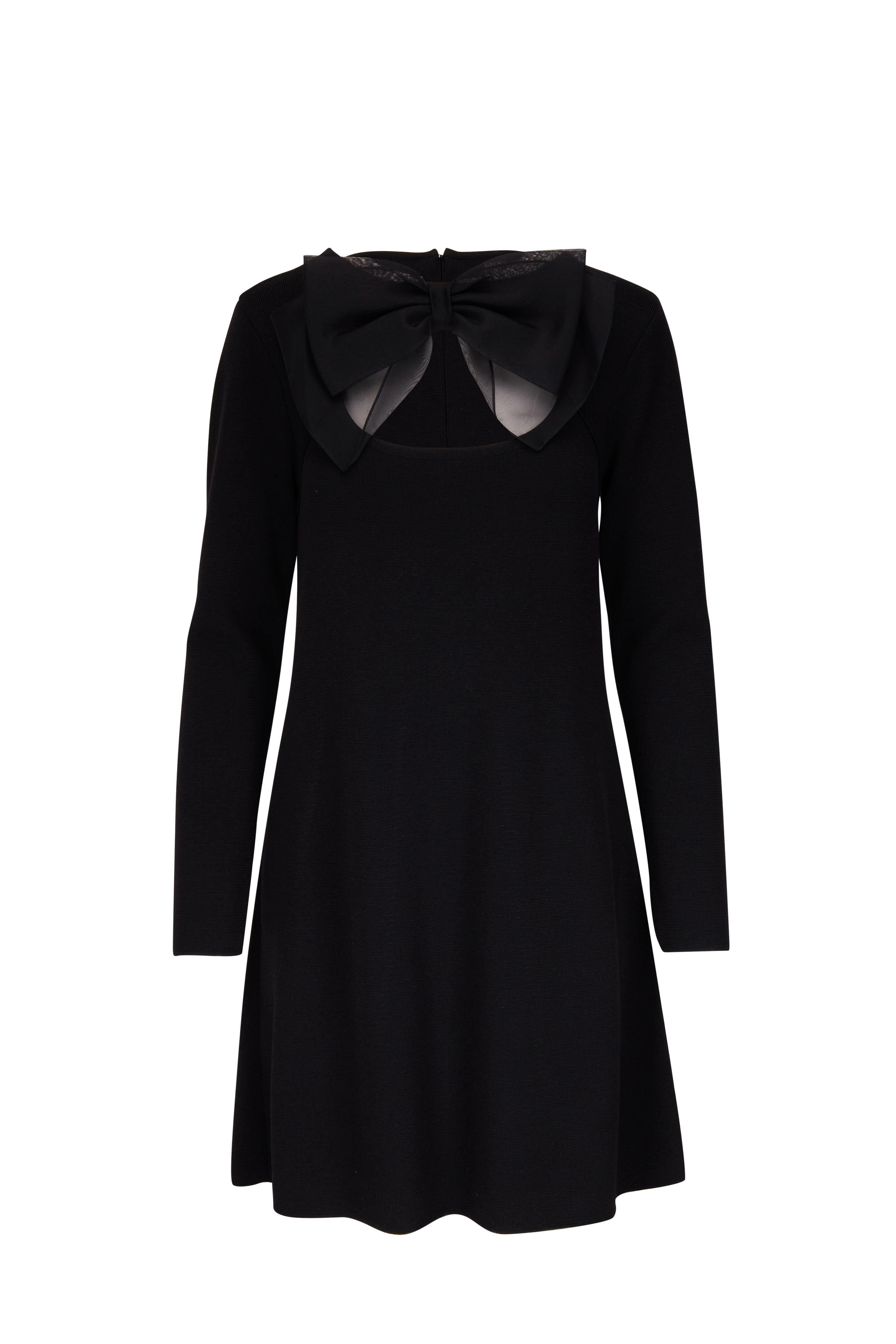 Carolina Herrera - Black Long Sleeve Bow Dress | Mitchell Stores