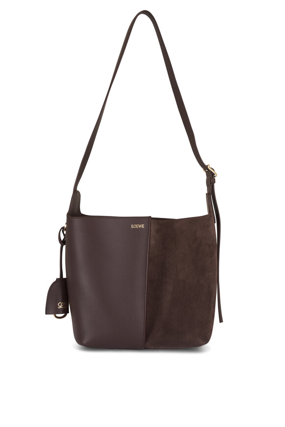 Loewe Medium Bilbao Chestnut Leather & Suede Bucket Bag - view 1