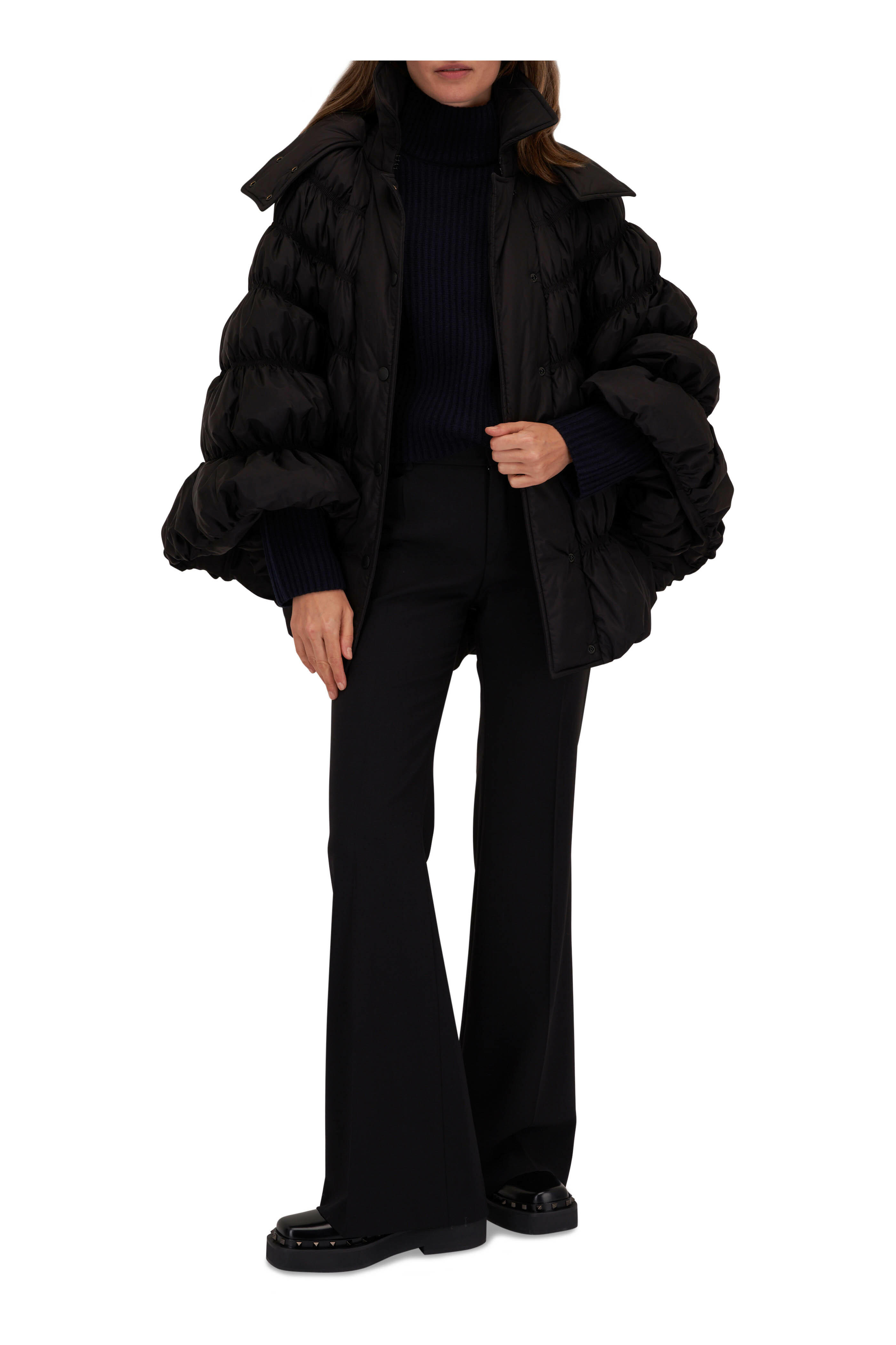 Chloé - Black Wool Low-Waisted Flare Pant | Mitchell Stores