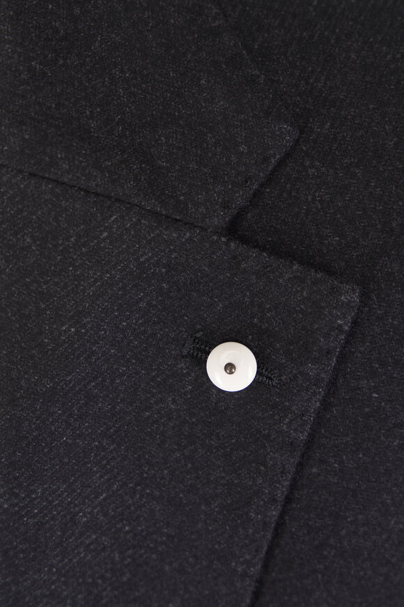 L.B.M. 1911 Black Solid Wool & Cashmere Sportcoat - view 3
