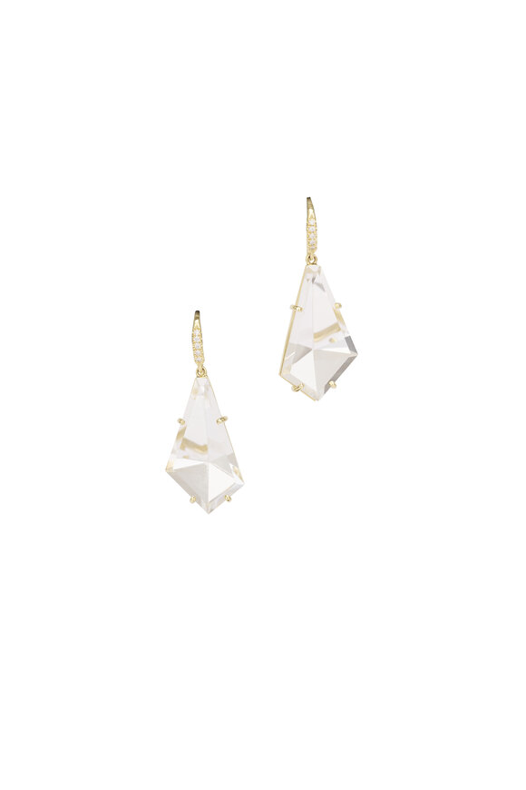Lauren K 18k Yellow Gold Diamond & Quartz Earring - view 1