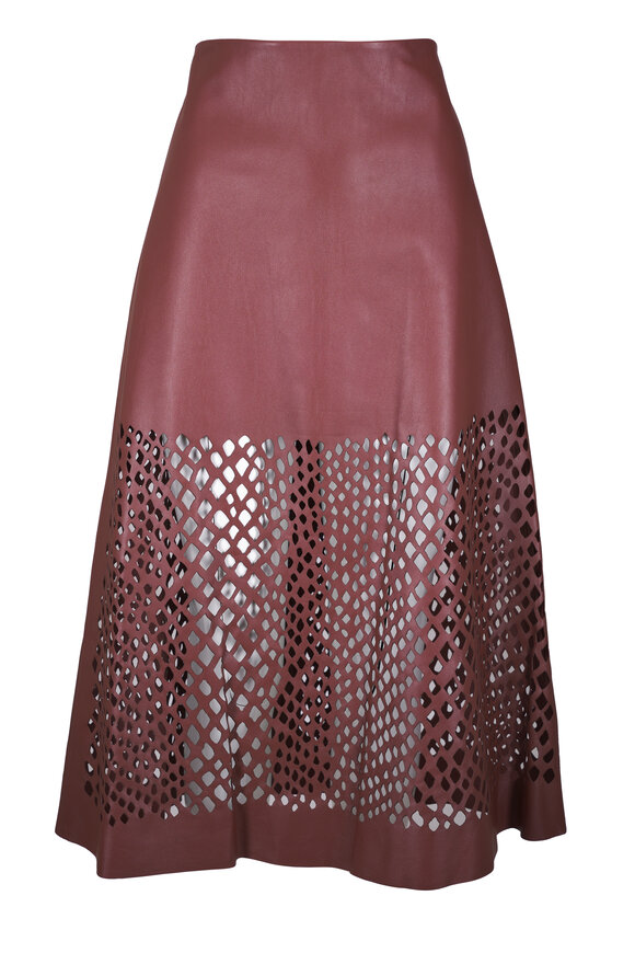 TWP The A-Line Laser Cut Leather Skirt