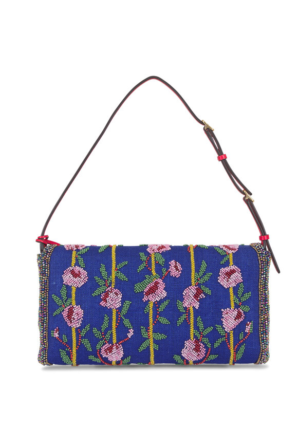 Valentino Garavani Small Devain Rose Beaded Shoulder Bag - view 2