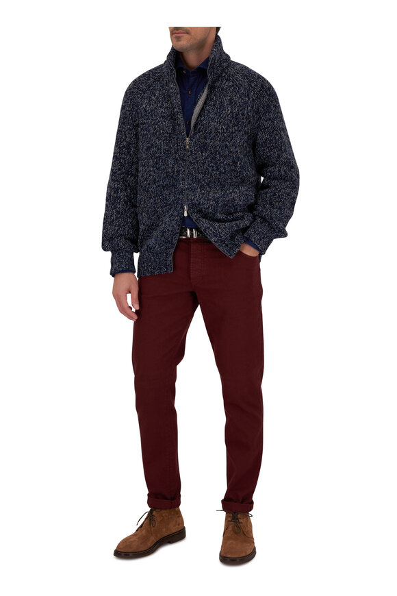 Brunello Cucinelli - Burgundy Cotton Five Pocket Pant 