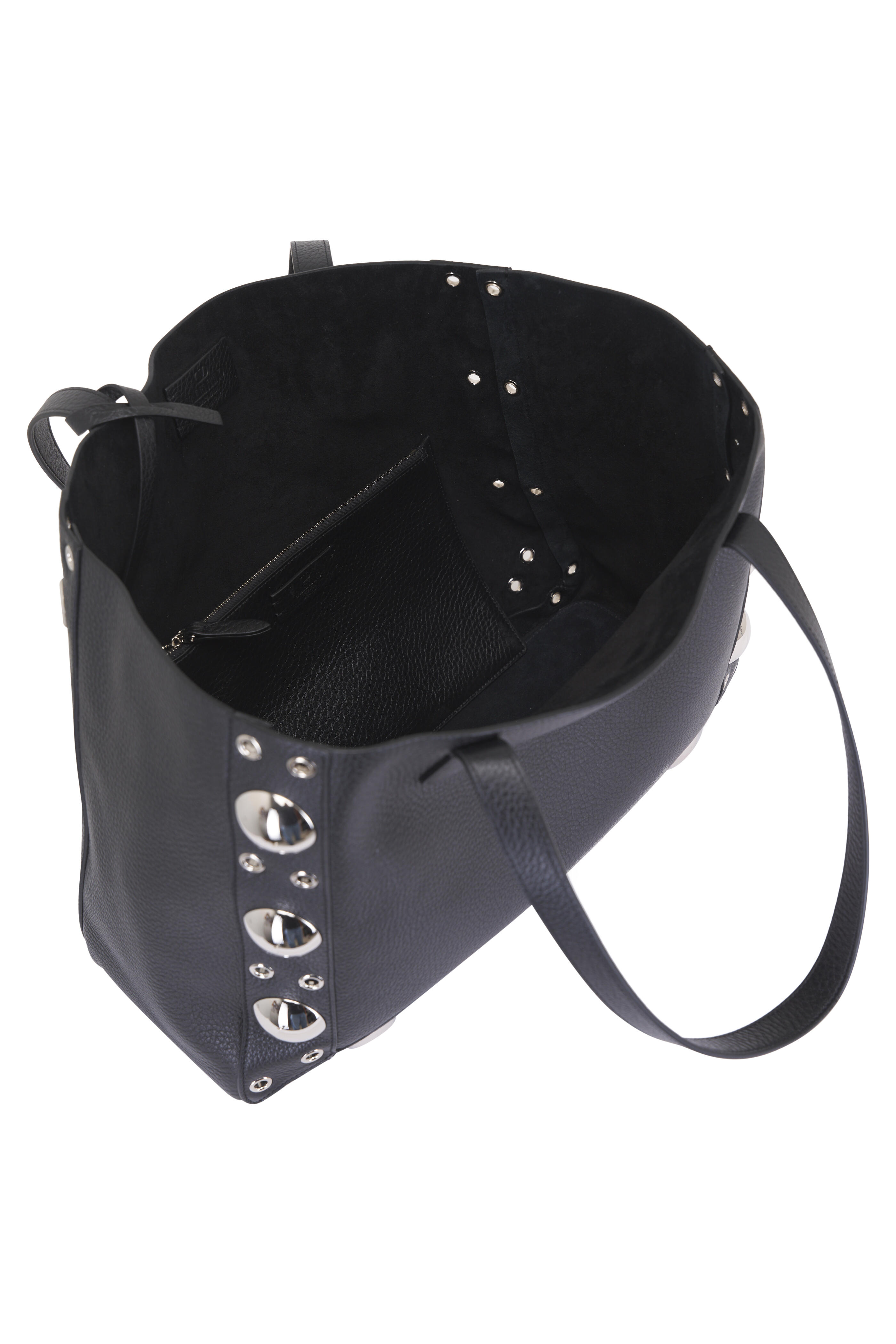 Valentino Garavani - Medium Nellcôte Black Grainy Leather Shopping Tote