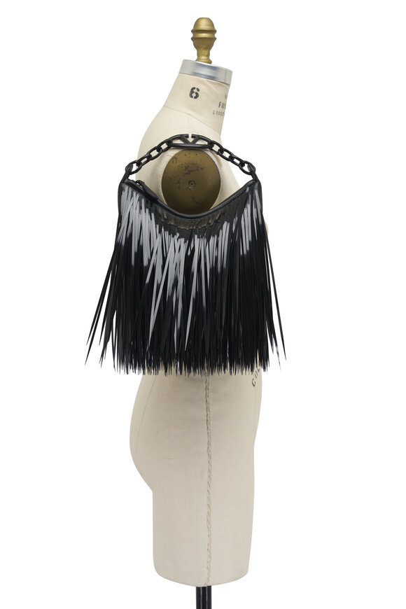 Valentino Garavani - Mini Hobo Moon Black Fringe Bag