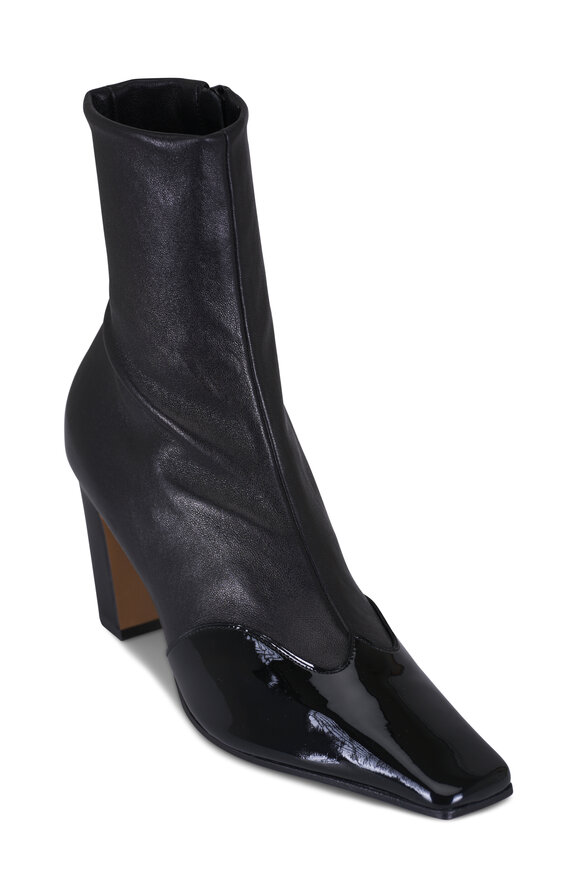 Khaite Nevada Black Leather Ankle Boot, 85mm