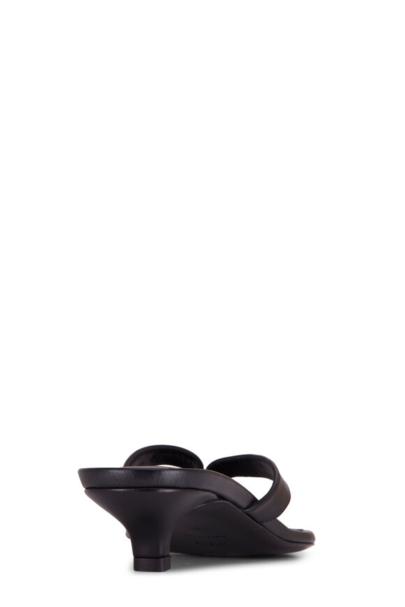 Totême - Black Leather Kitten Heel Sandal, 35mm