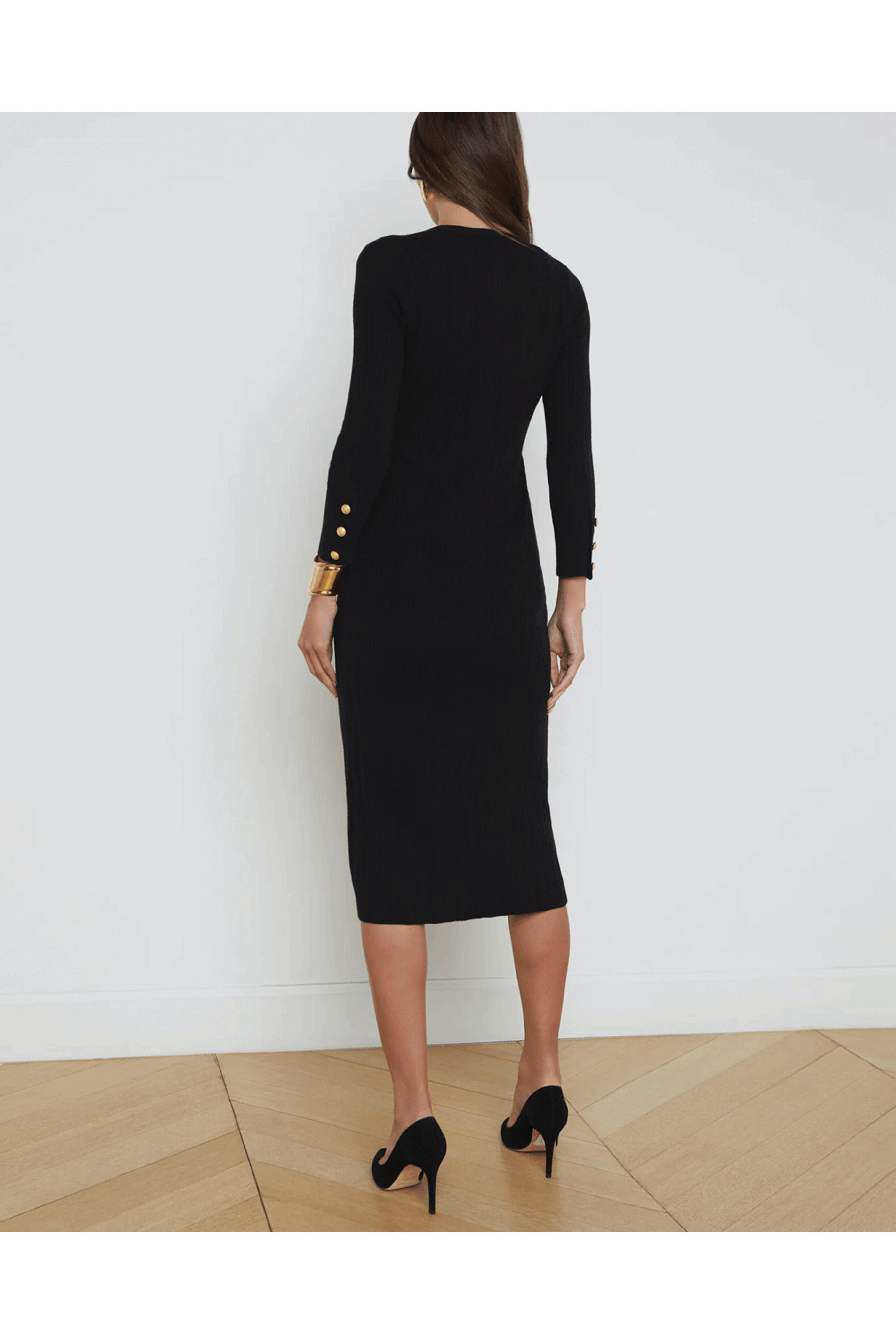 L'Agence - Black and Gold Kyra Duster Dress