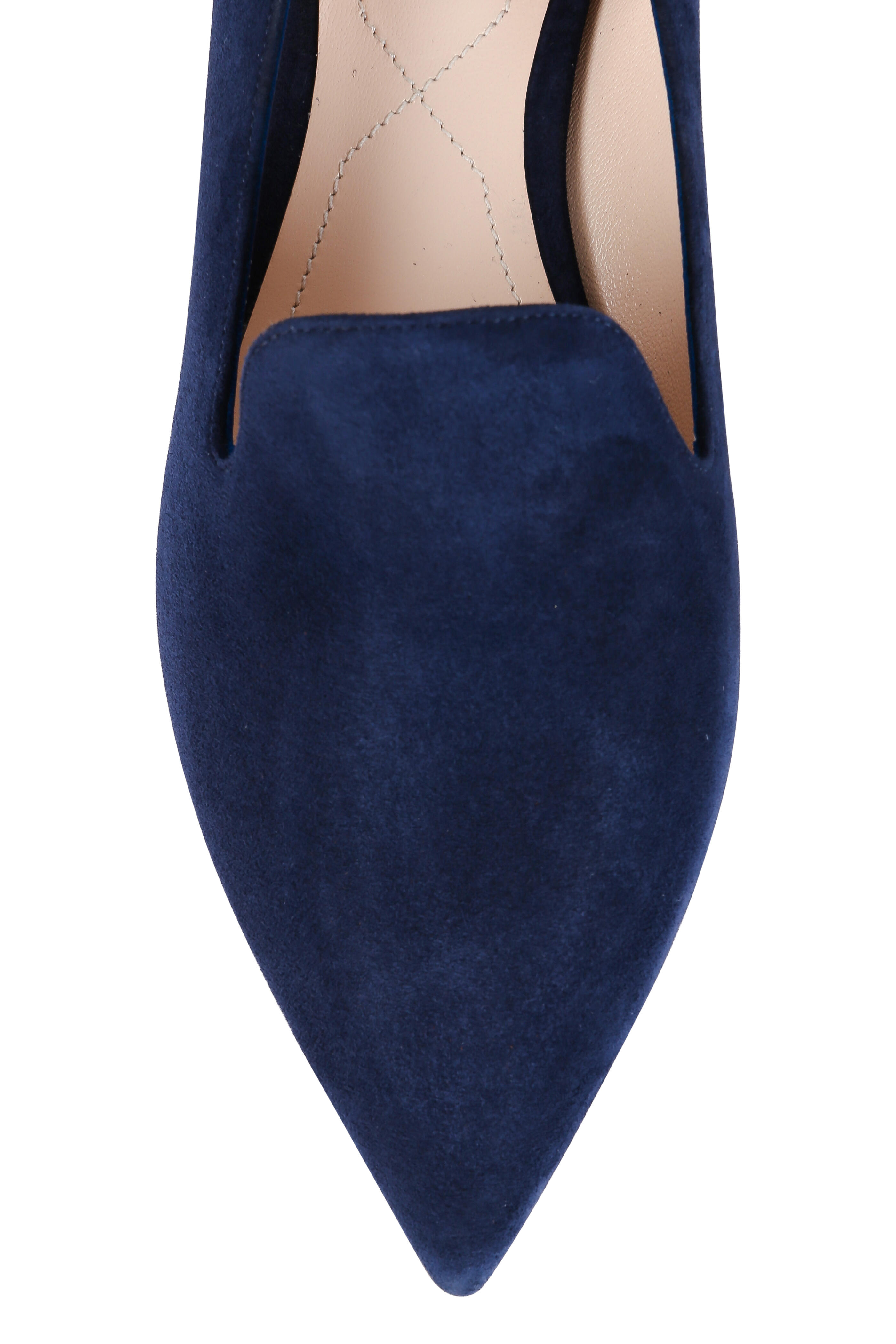 $750 Nicholas Kirkwood Ink Blue Suede Casati Pearl Loafers Size 36.5
