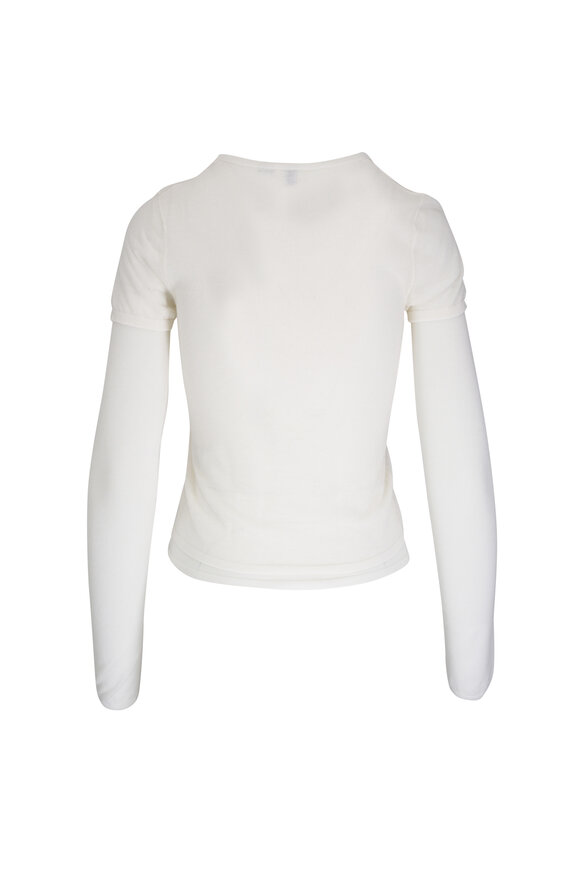 Totême - White Layered Knit T-Shirt 