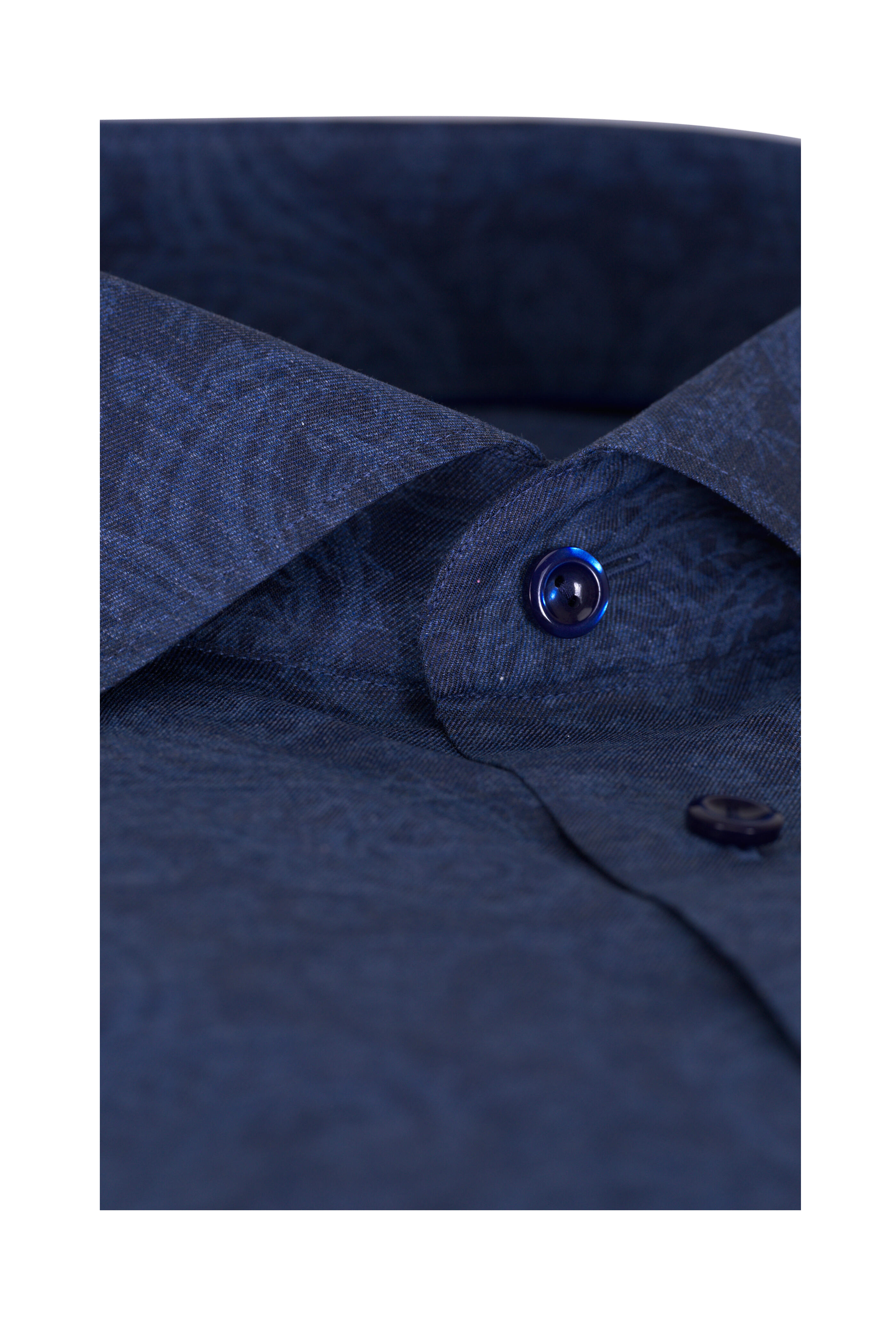 Eton - Navy Blue Paisley Print Cotton Dress Shirt