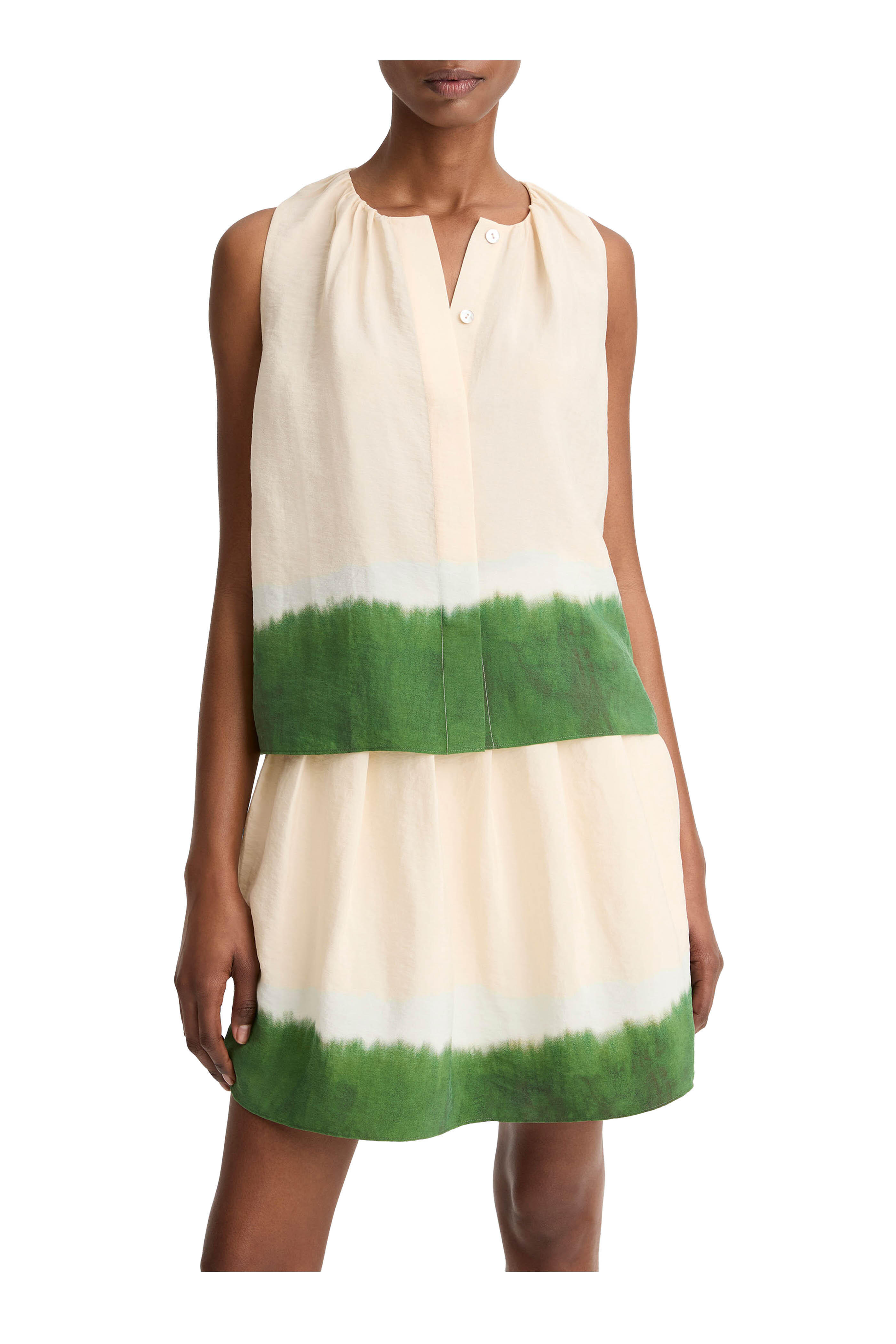 Vince - Porcelain & Herba Dip-Dye A-Line Top
