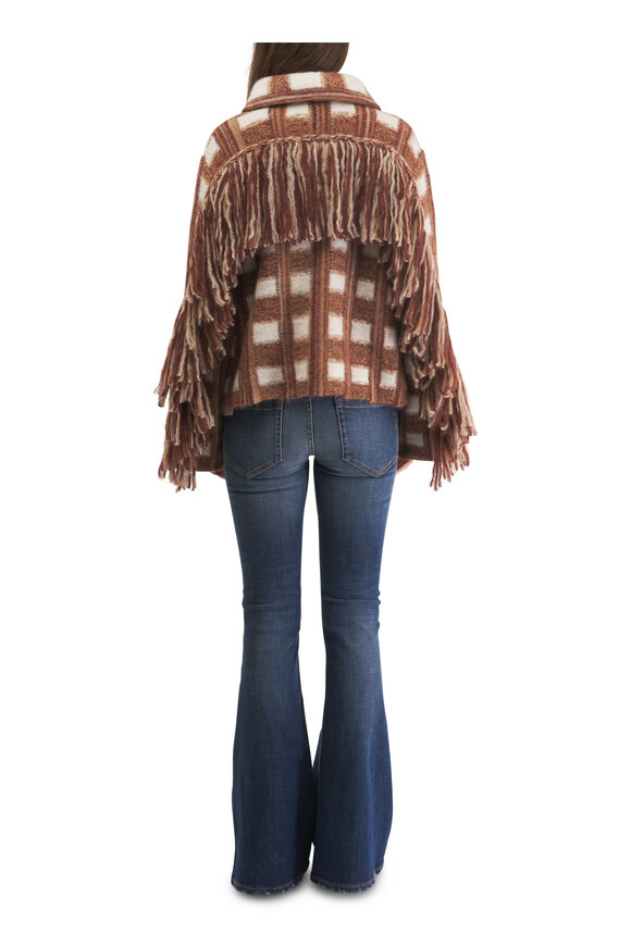 Dorothee Schumacher - Dizzy Check Brown & Rose Check Cardigan 