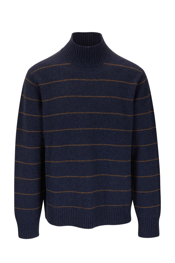 Vince - Heather Buckhorn & Coastal Stripe Turtleneck