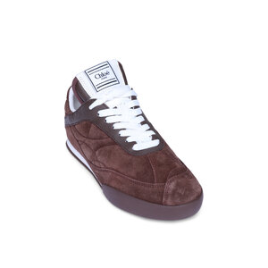 Chloé - Kick Brown Leather & Suede Sneaker | Mitchell Stores