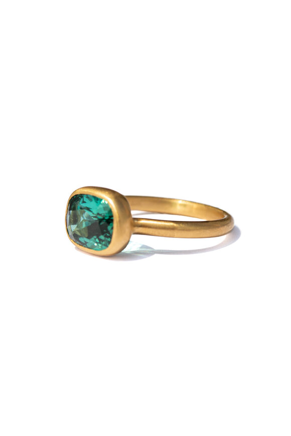 Marie-Hélène De Taillac Blue Green Tourmaline Princess Ring - view 2