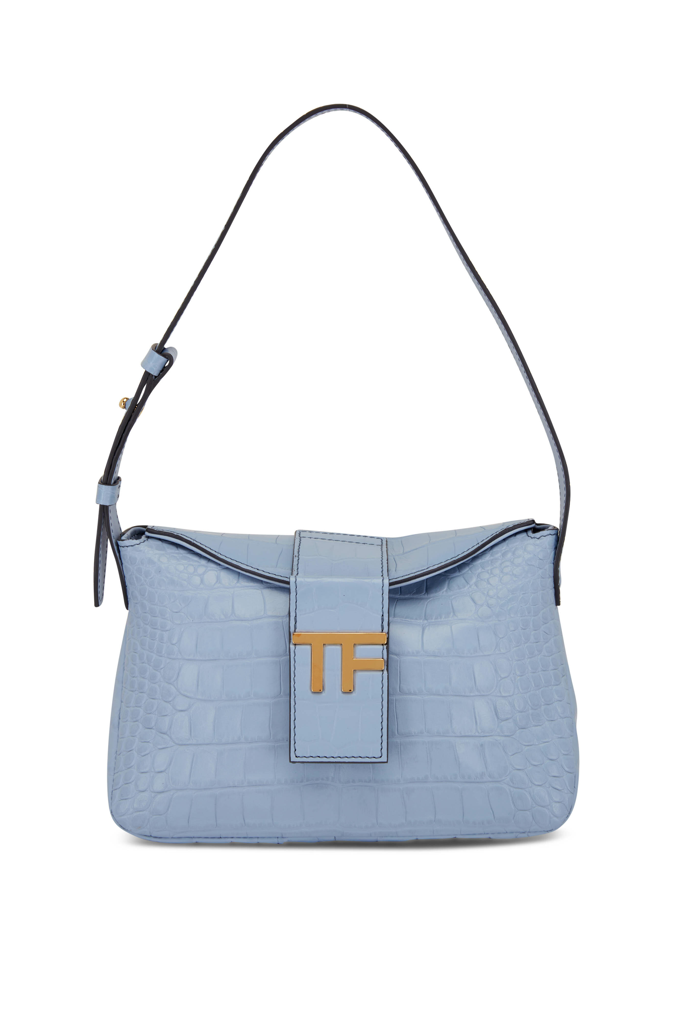 Fendi Baguette Sky Blue Leather Crossbody Belt Bag