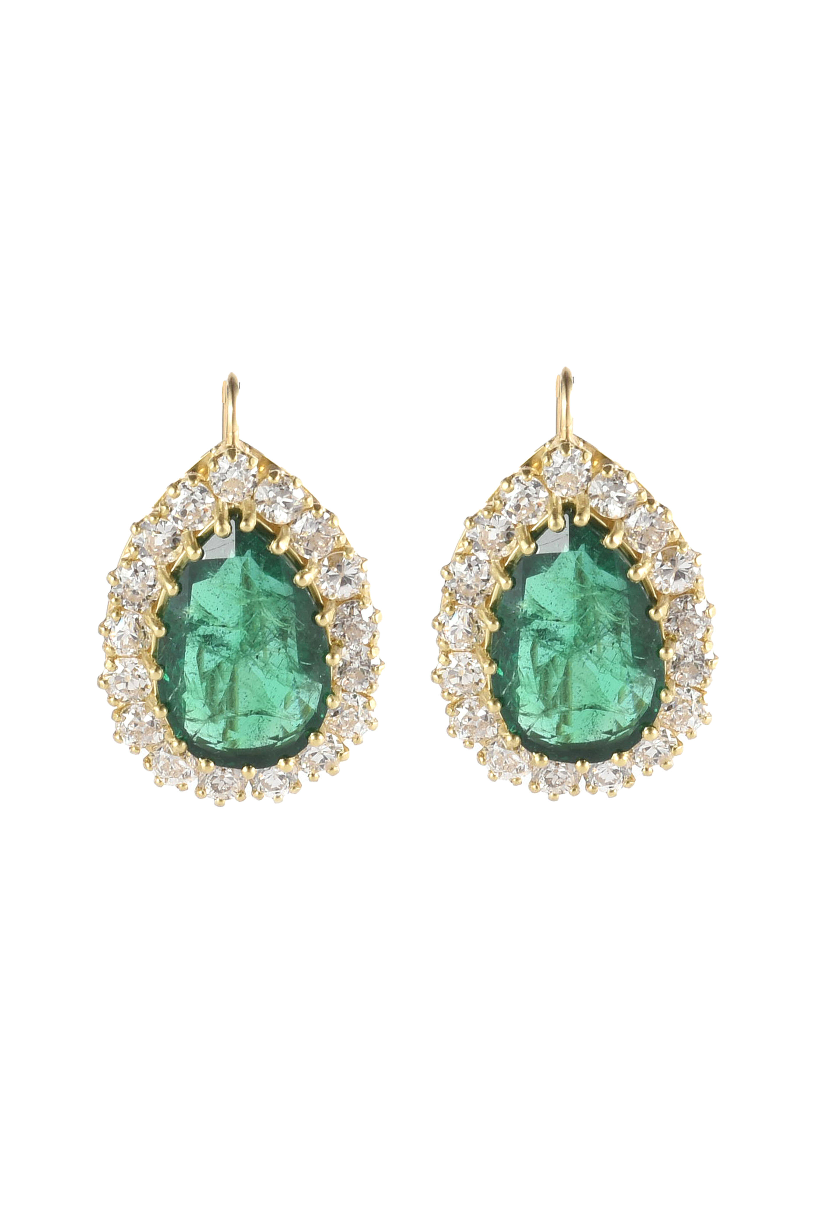 Sylva & Cie - Mozambique Emerald & Diamond Earrings