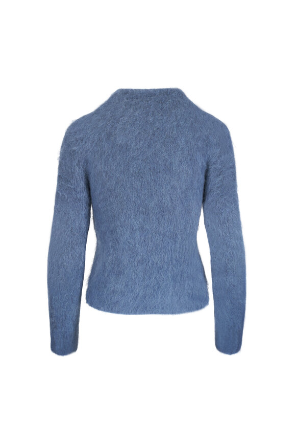 Vince Brushed Alpaca Blue Slate Crewneck Sweater - view 2