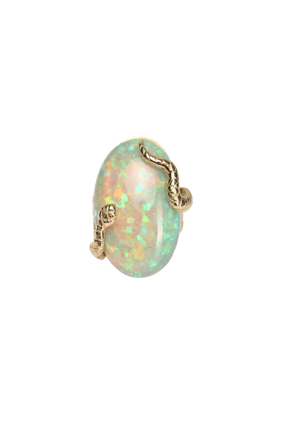 Garnazelle Opal Serpent Ring