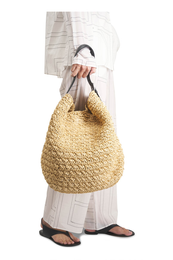 Totême Natural Belted Raffia Tote - view 2