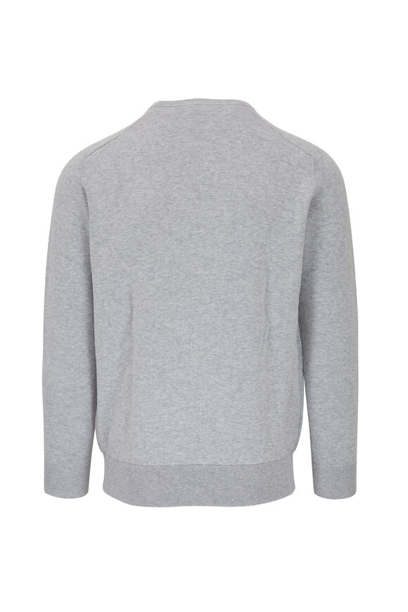 Peter Millar - British Gray Interlock Crewneck Sweater