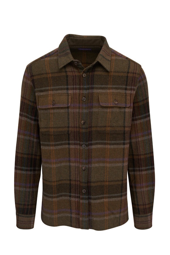 Ralph Lauren Purple Label - Moss Green Plaid Sport Shirt