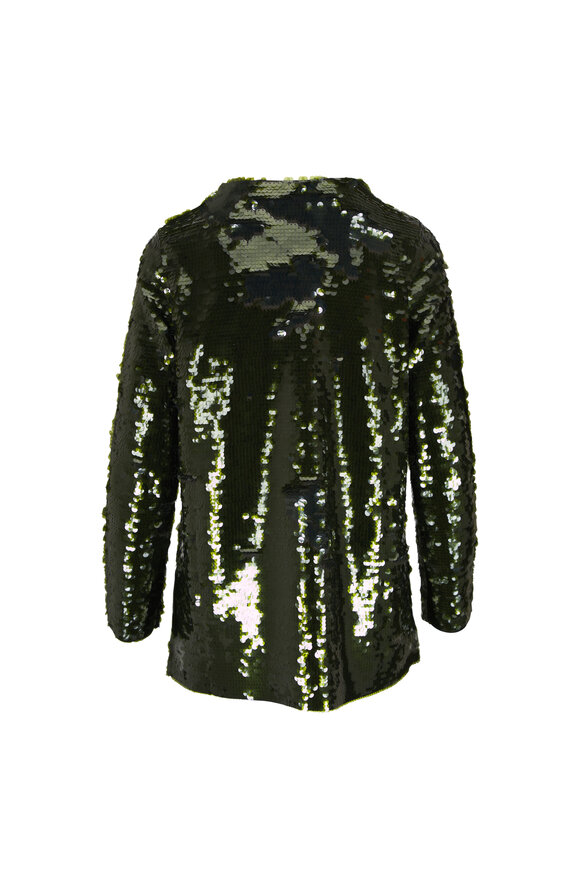 Carolina Herrera Forest Green Embellished Cardigan - view 5