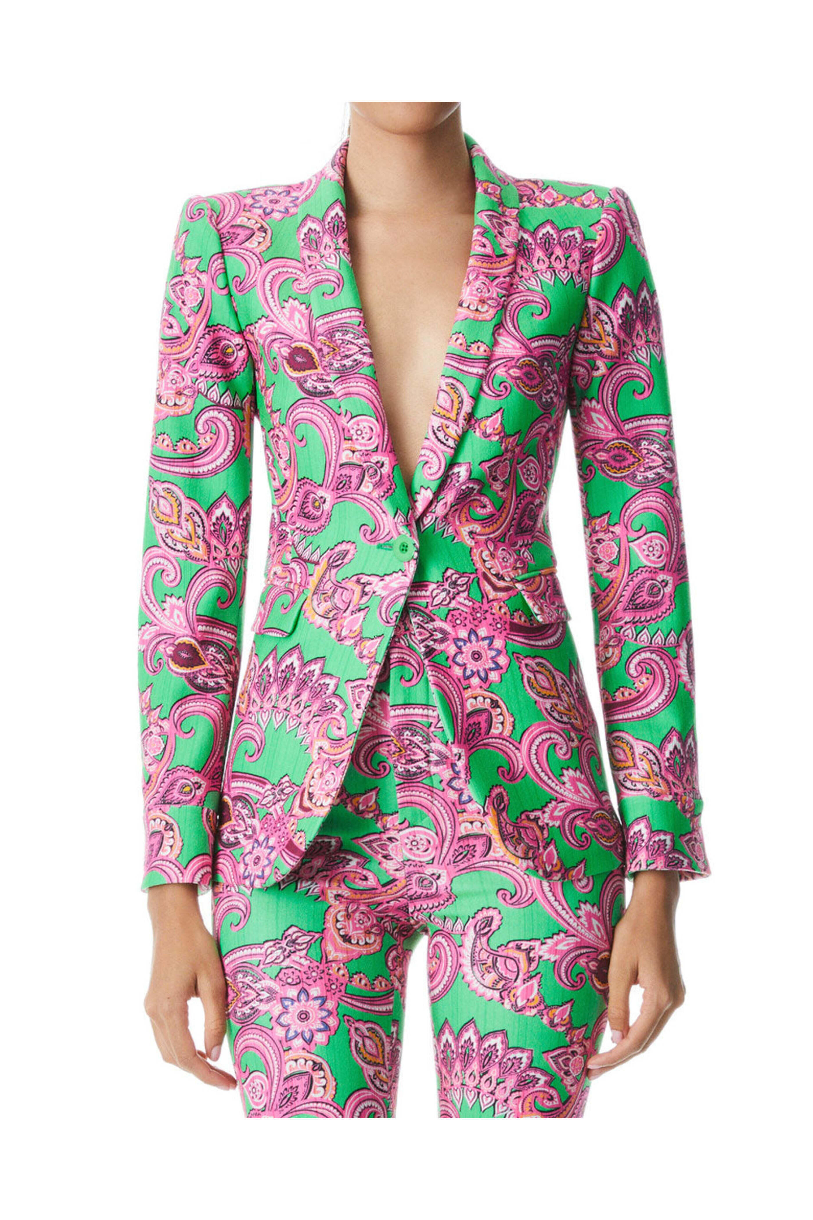 Alice & Olivia - Green Spring Paisley Macey Blazer