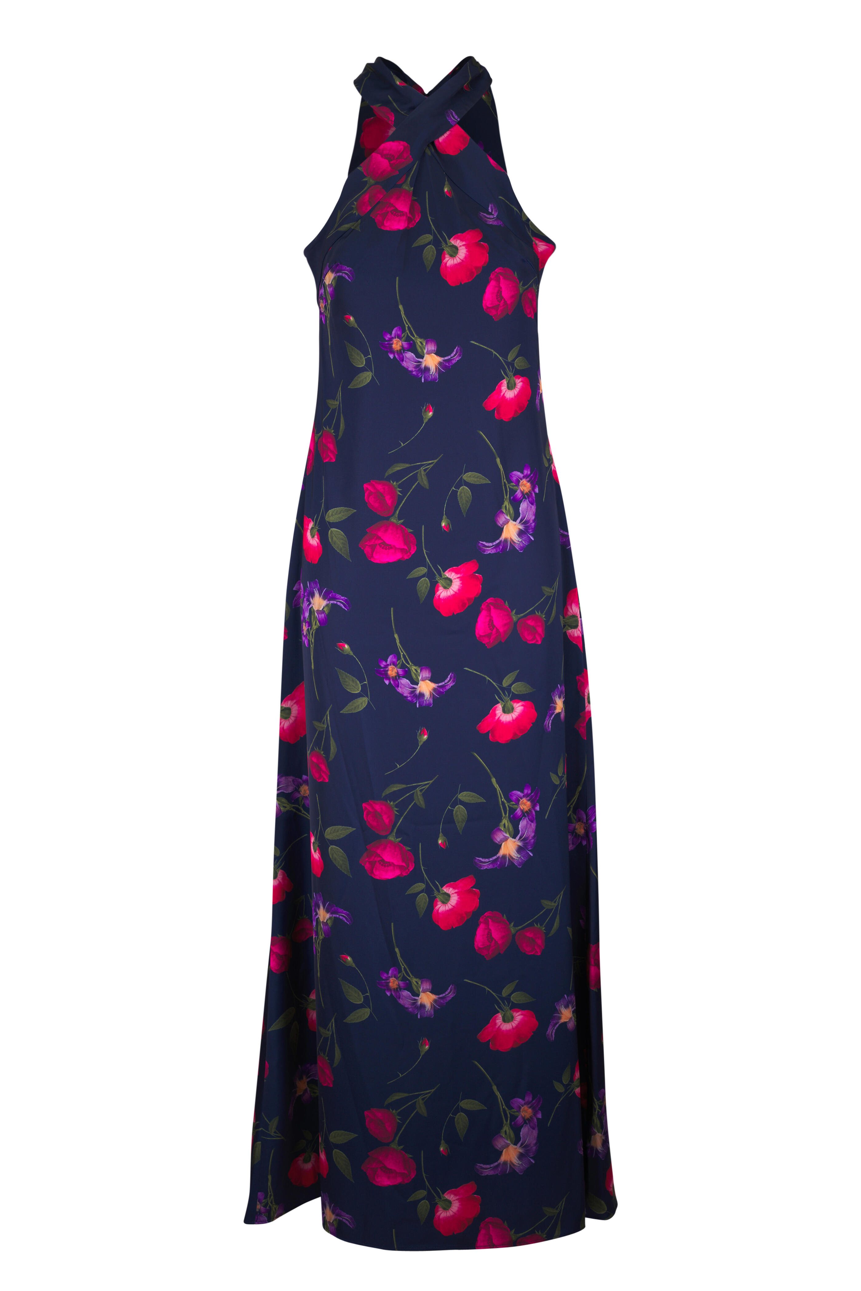 Sachin + Babi - Laurant Midnight Jardin Crepe Halter Maxi Gown