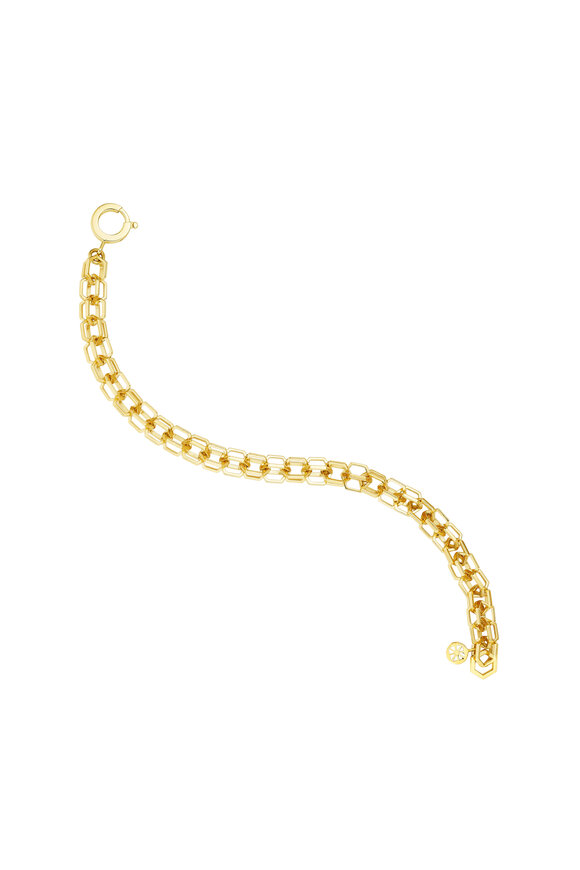 Cadar 18k Yellow Gold B Home Small Link Bracelet - view 1