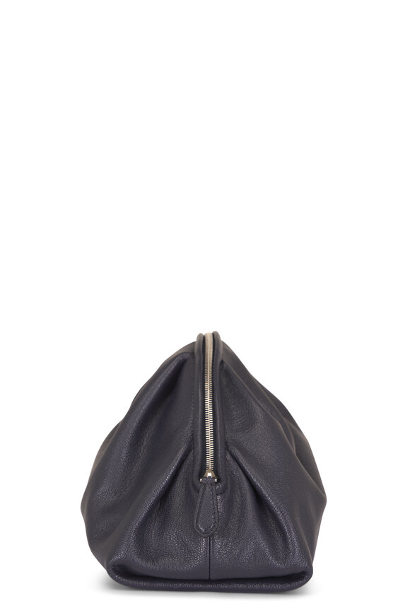 The Row Charlotte Dark Navy Leather Clutch - view 3